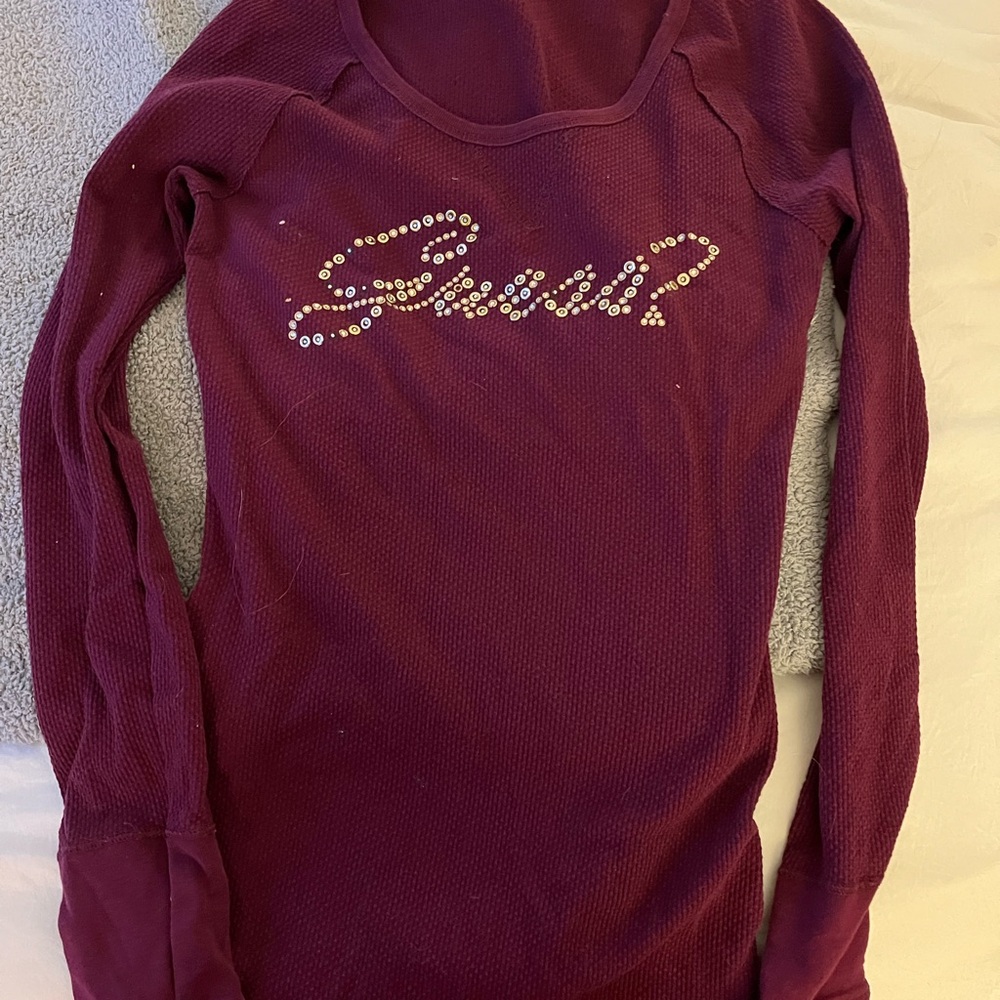 Guess Deep Burgundy Knit Top